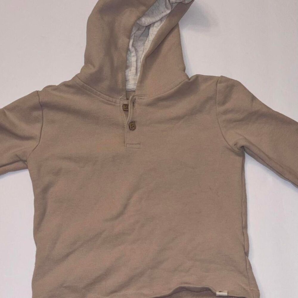 Easy-peasy Toddler Boy Tan and Cream Hoodie
